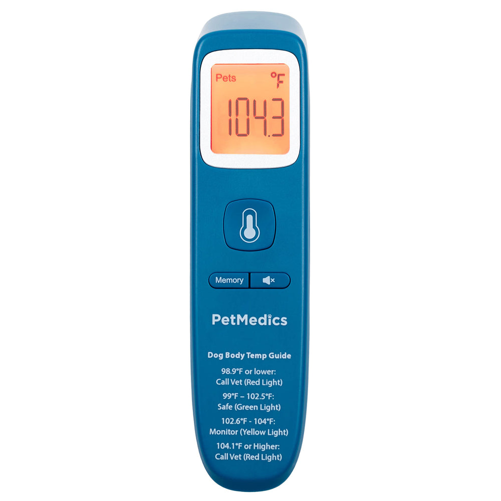 PetMedics non-contact thermometer-belly-area helps measure temperature through the belly area for comfort.