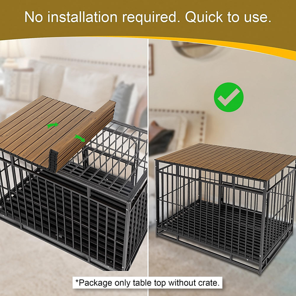Petmystify Dog Crate Topper easy-setup no-tools shows quick installation