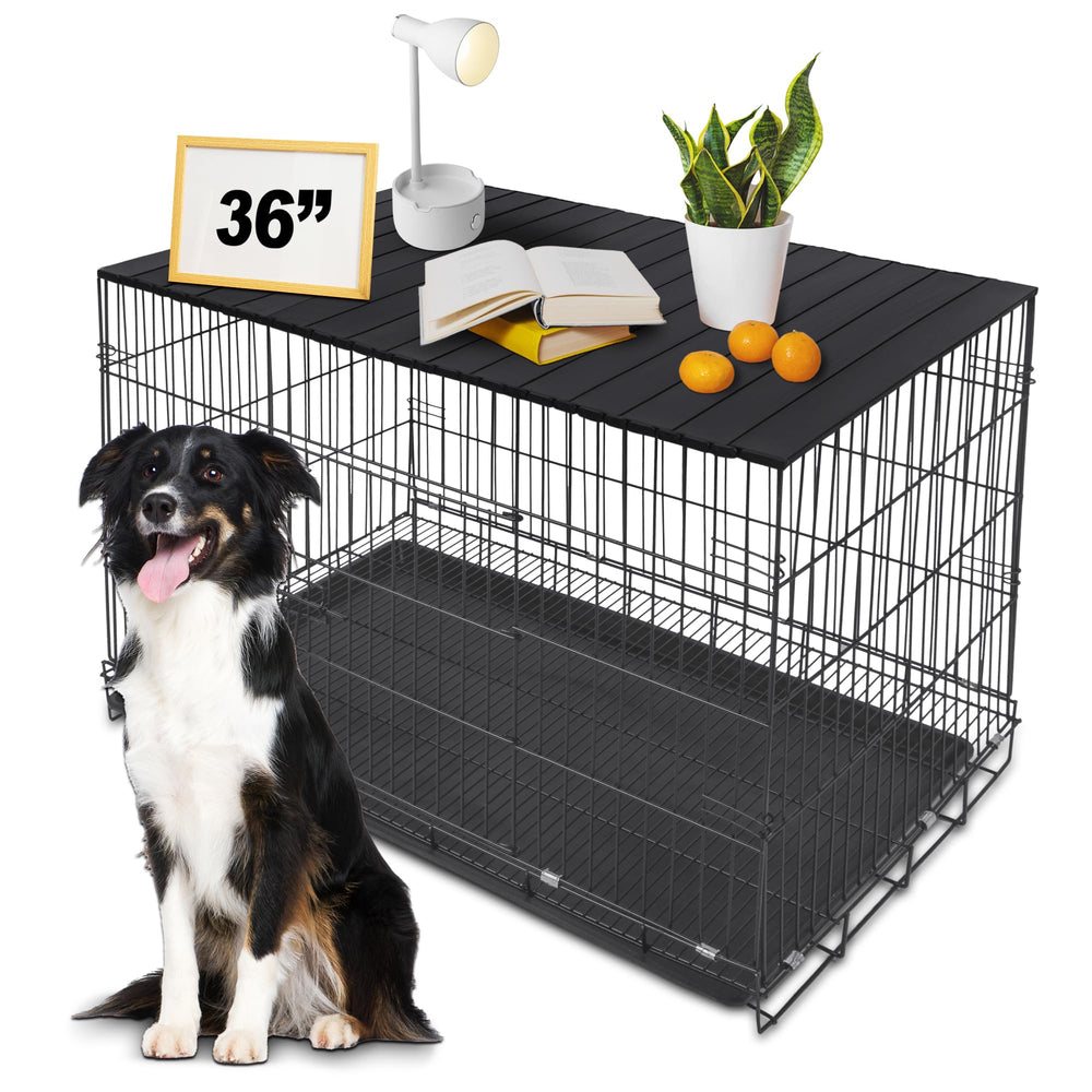 Petmystify dog crate topper magnet 36in shows secure magnetic attachment for stability.