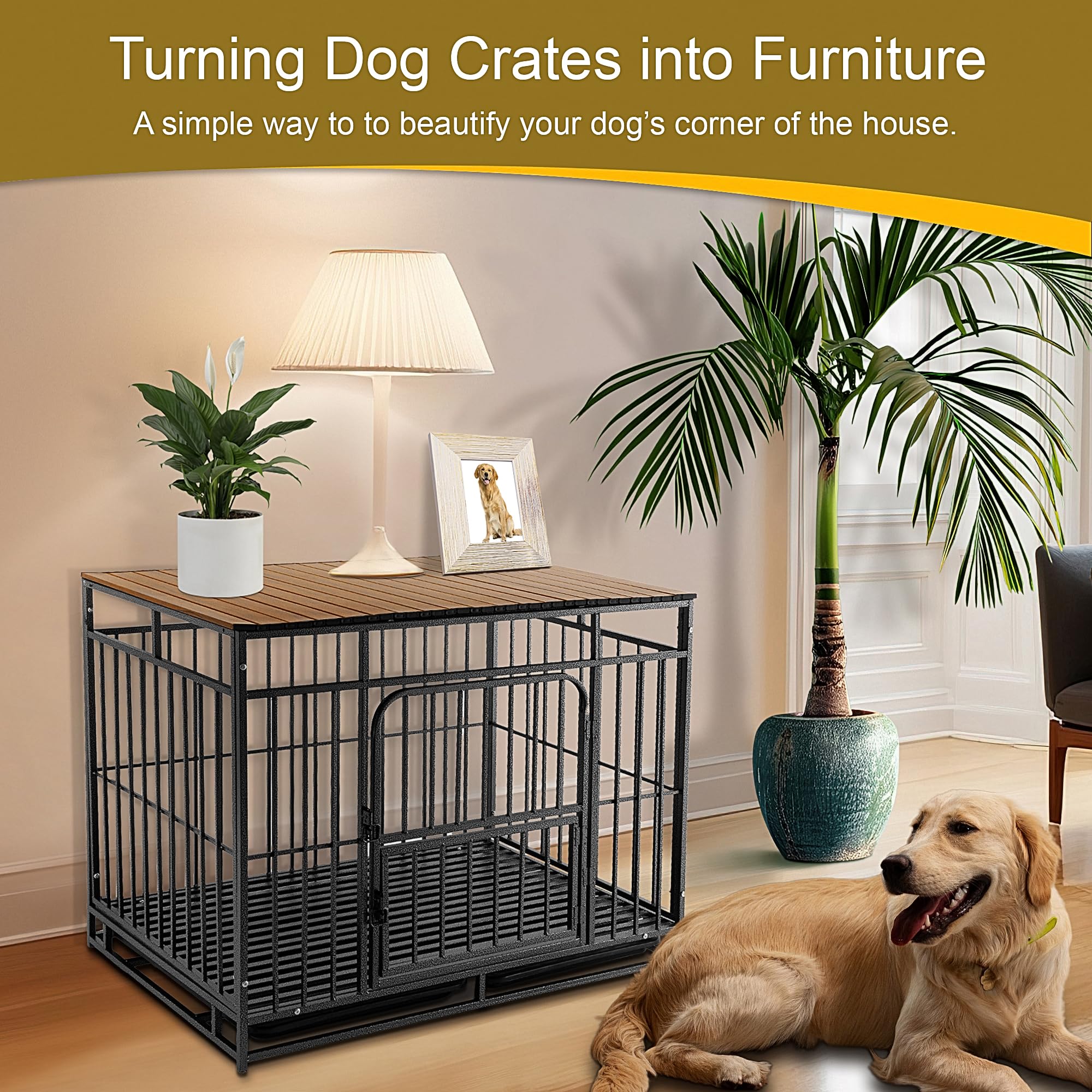 Petmystify Dog Crate Topper magnets side-view demonstrates secure attachment and stability