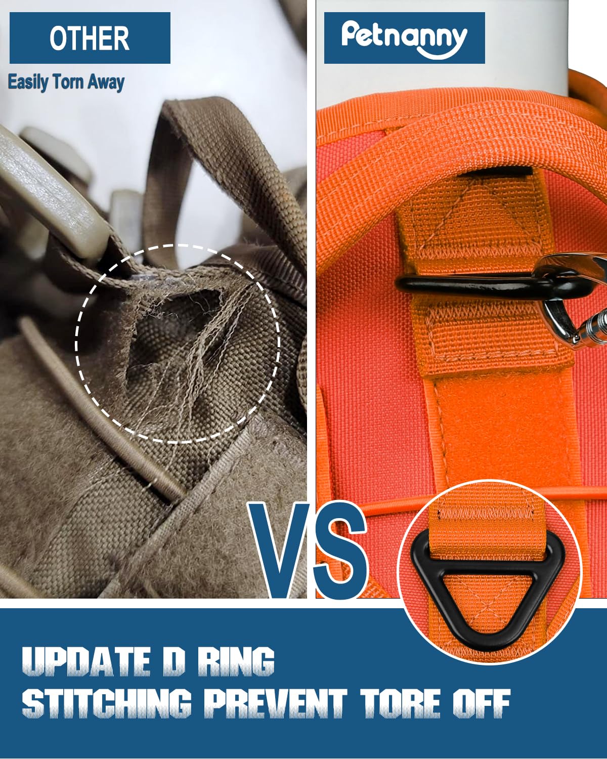 PETNANNY Tactical Vest MOLLE system allows pouches for training sessions