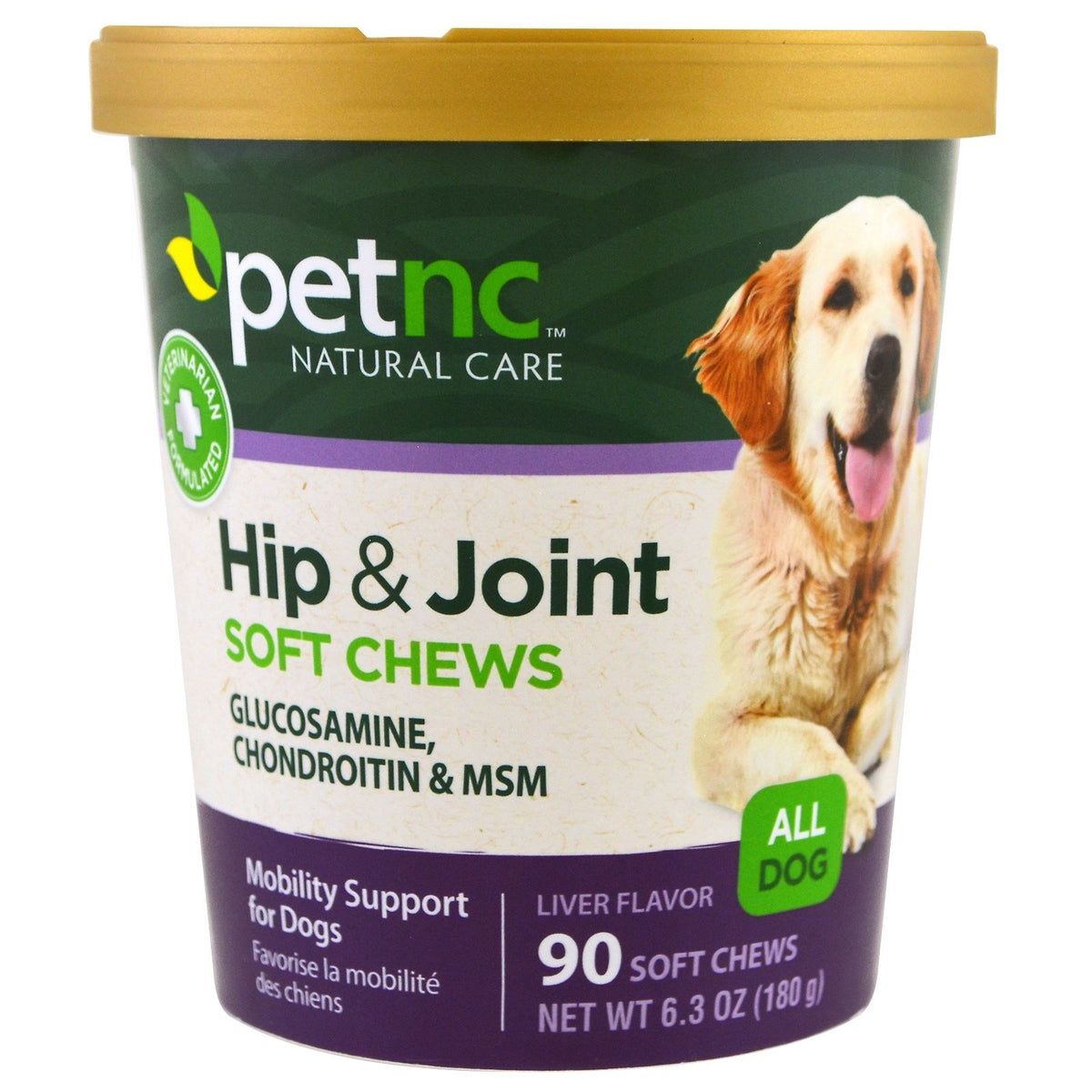 PetNC Hip & Joint Soft Chews bottle—promotes mobility and joint health for dogs.