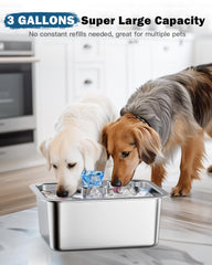 PETNF 3-gallon large dog fountain reduces refills for big breeds