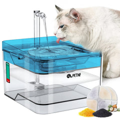 PETNF Blue Water Fountain pump provides quiet hydration for pets