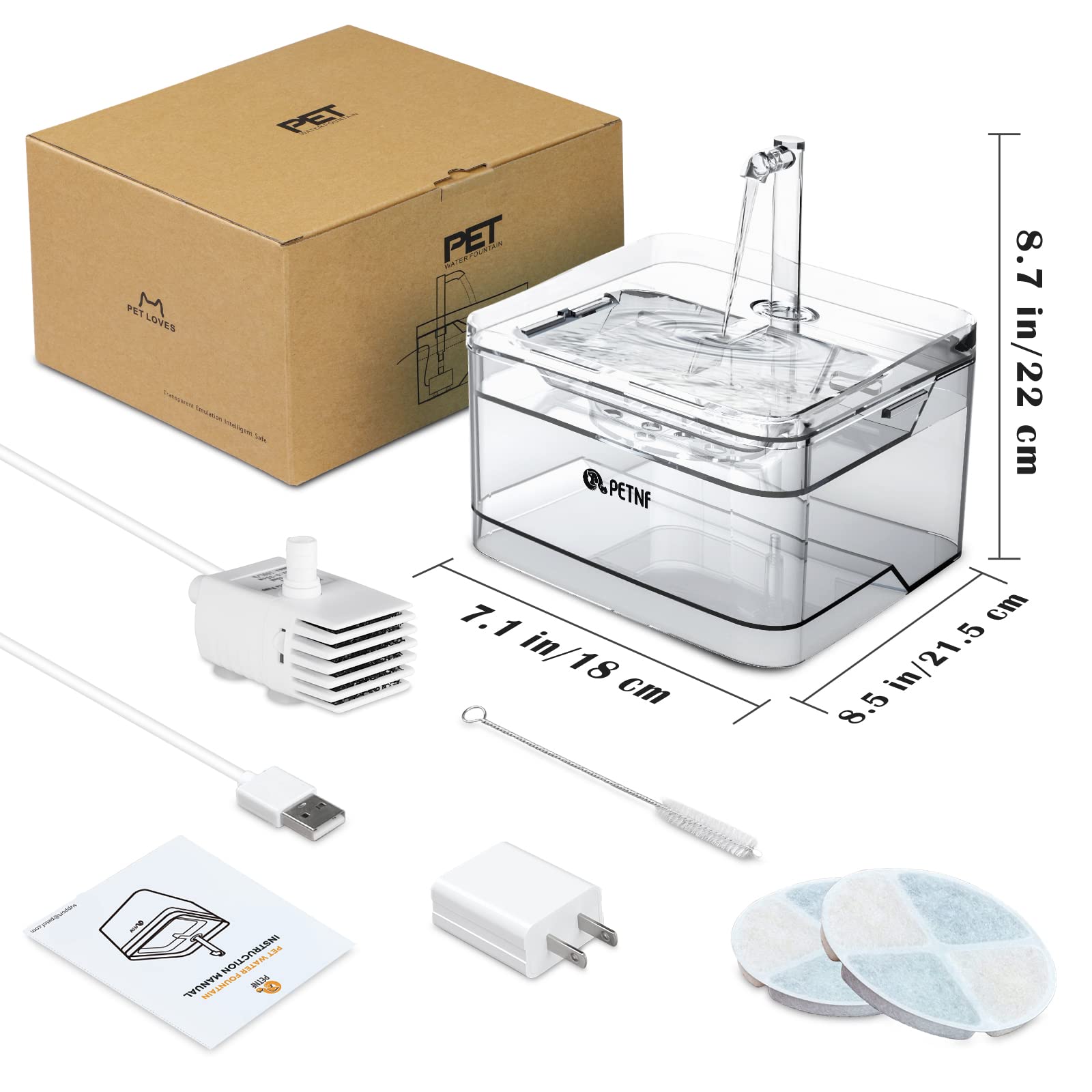 PETNF cat and dog fountain usage suitable for multi-pet homes