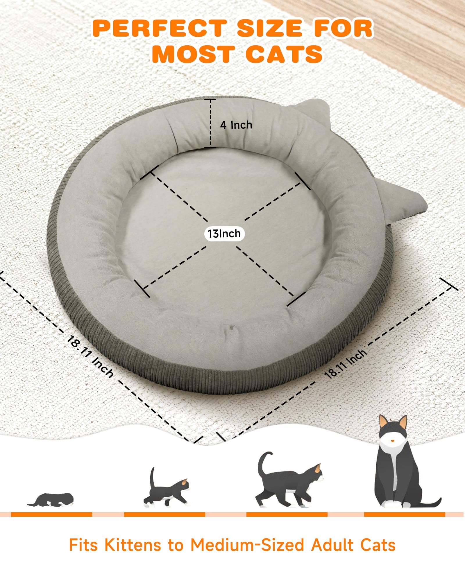 PETNF round bed with anti-slip base stays steady during pet naps