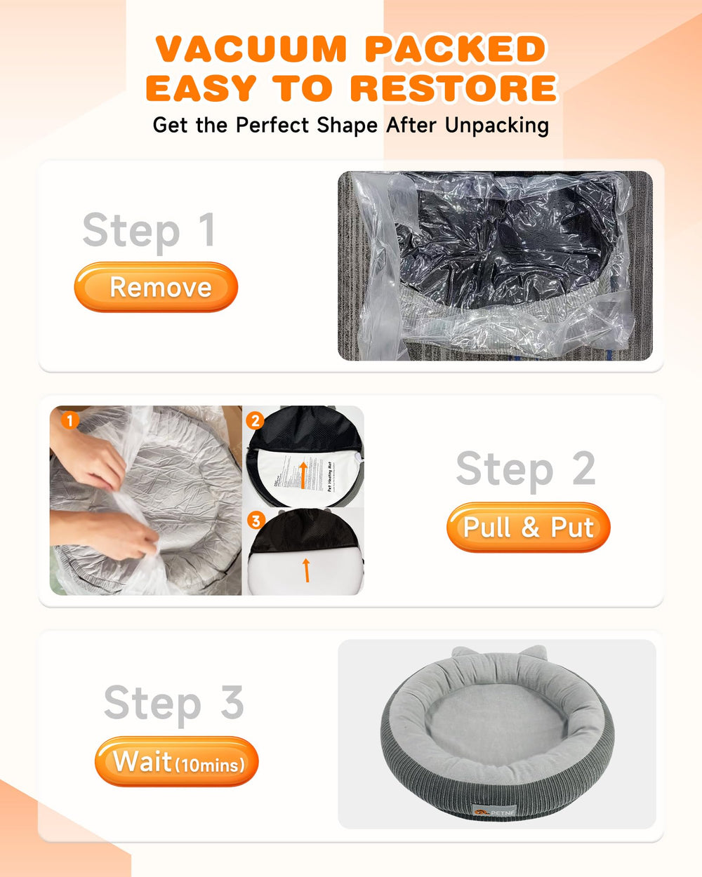 PETNF heated cat bed cat ear design adds charm to home decor