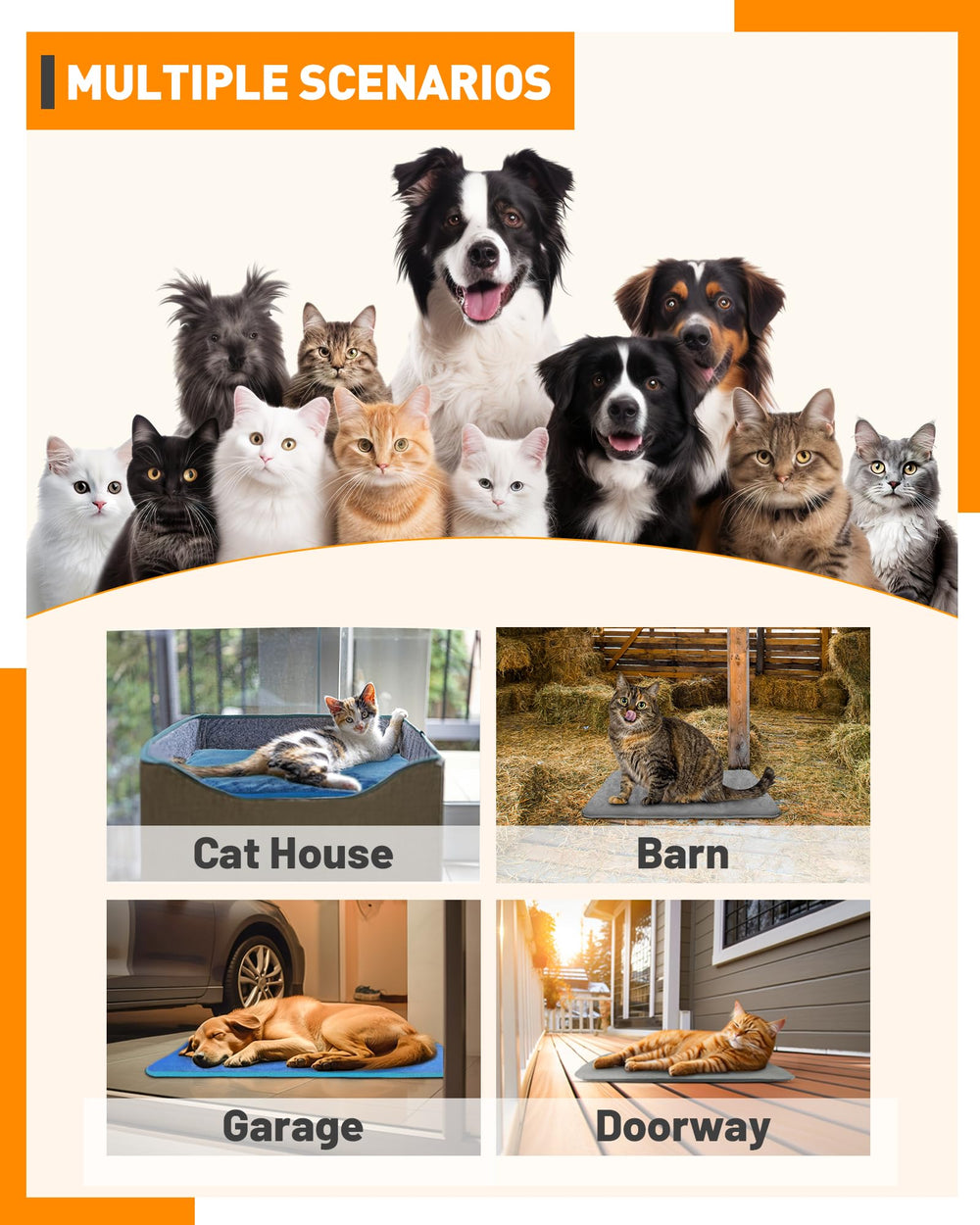 PETNF heating pad in crate or couch setup demonstrates versatile placement.