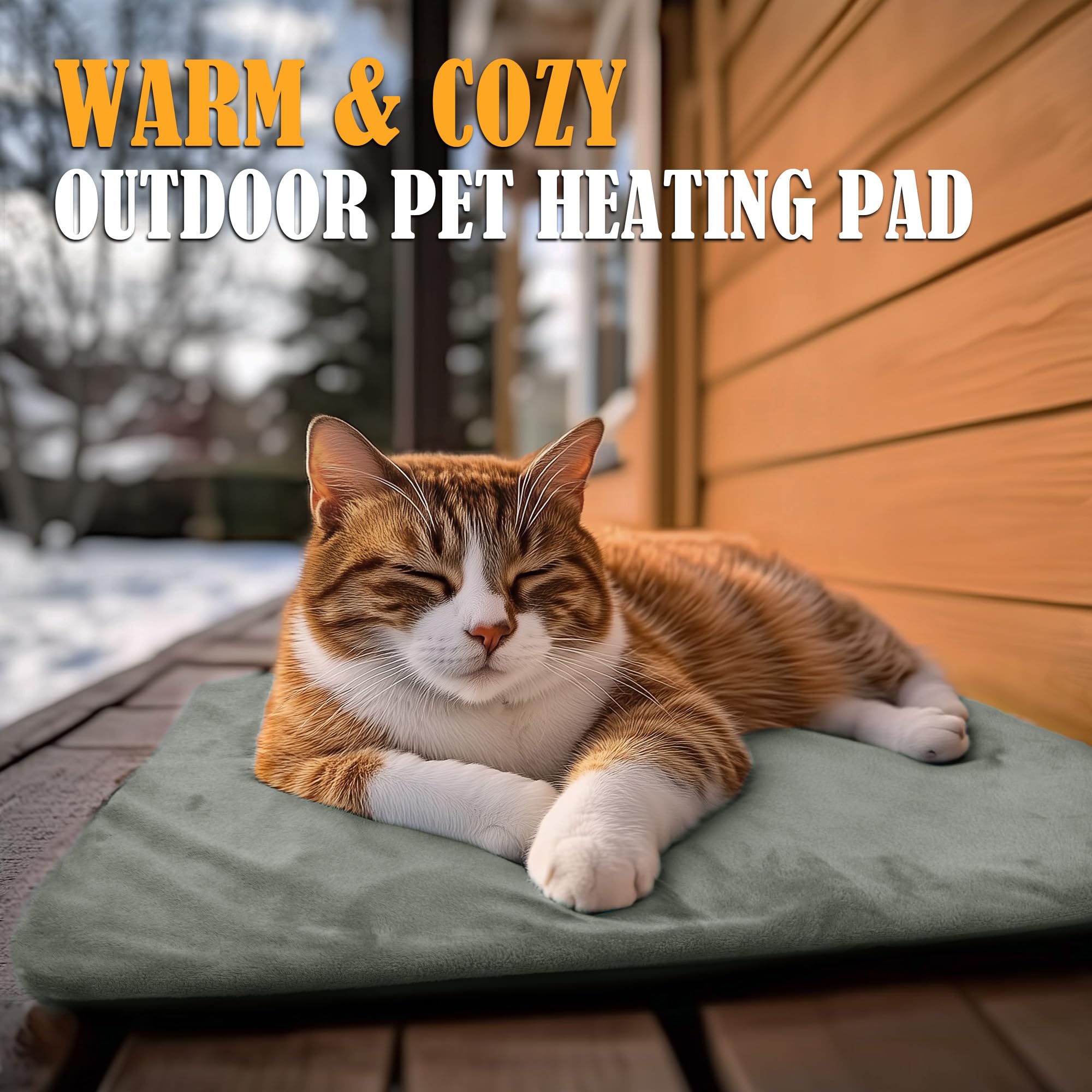 PETNF Outdoor Cat Heating Pad 6-foot cord for flexible placement outdoors