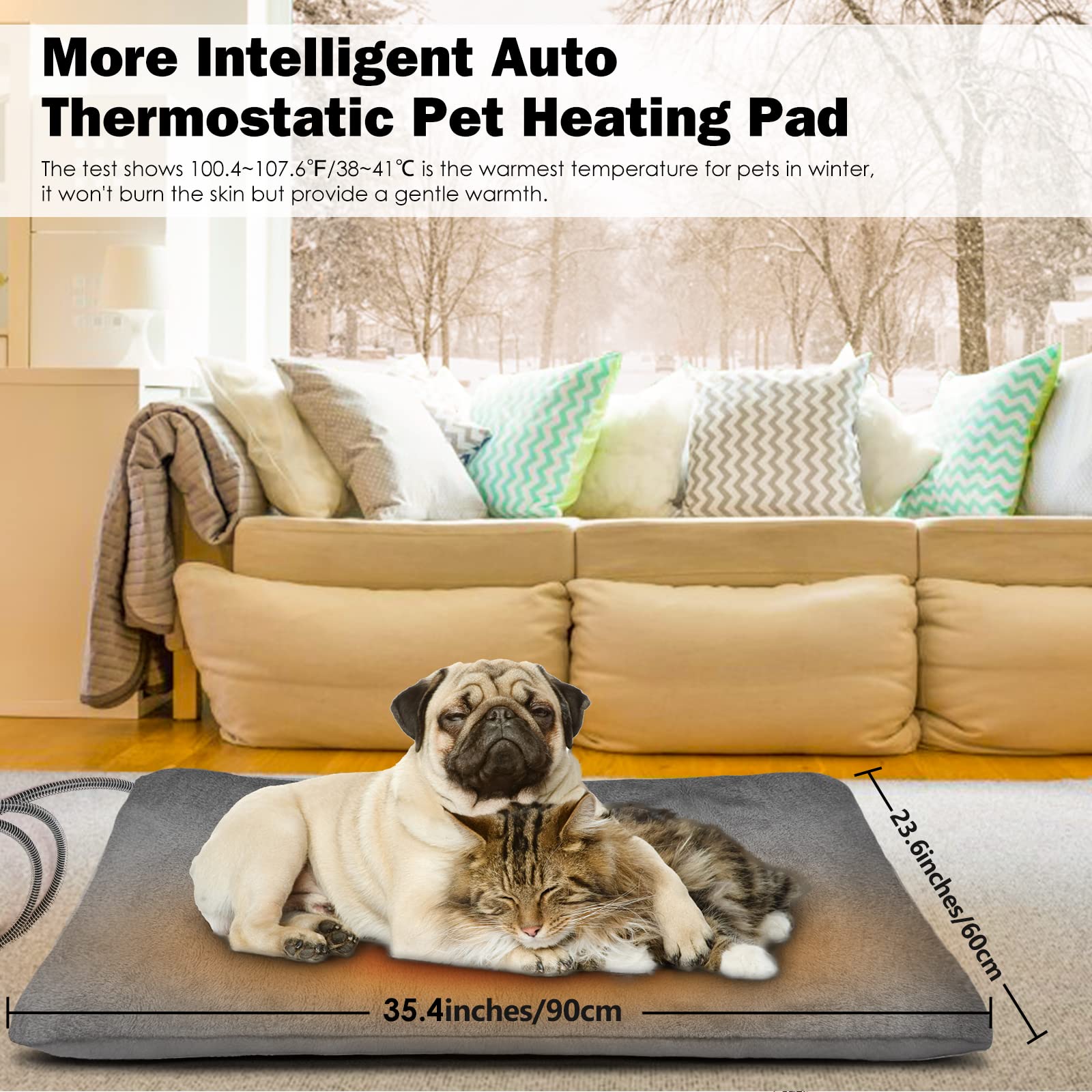 PETNF bed measures 60 by 90 cm suitable for small to medium pets