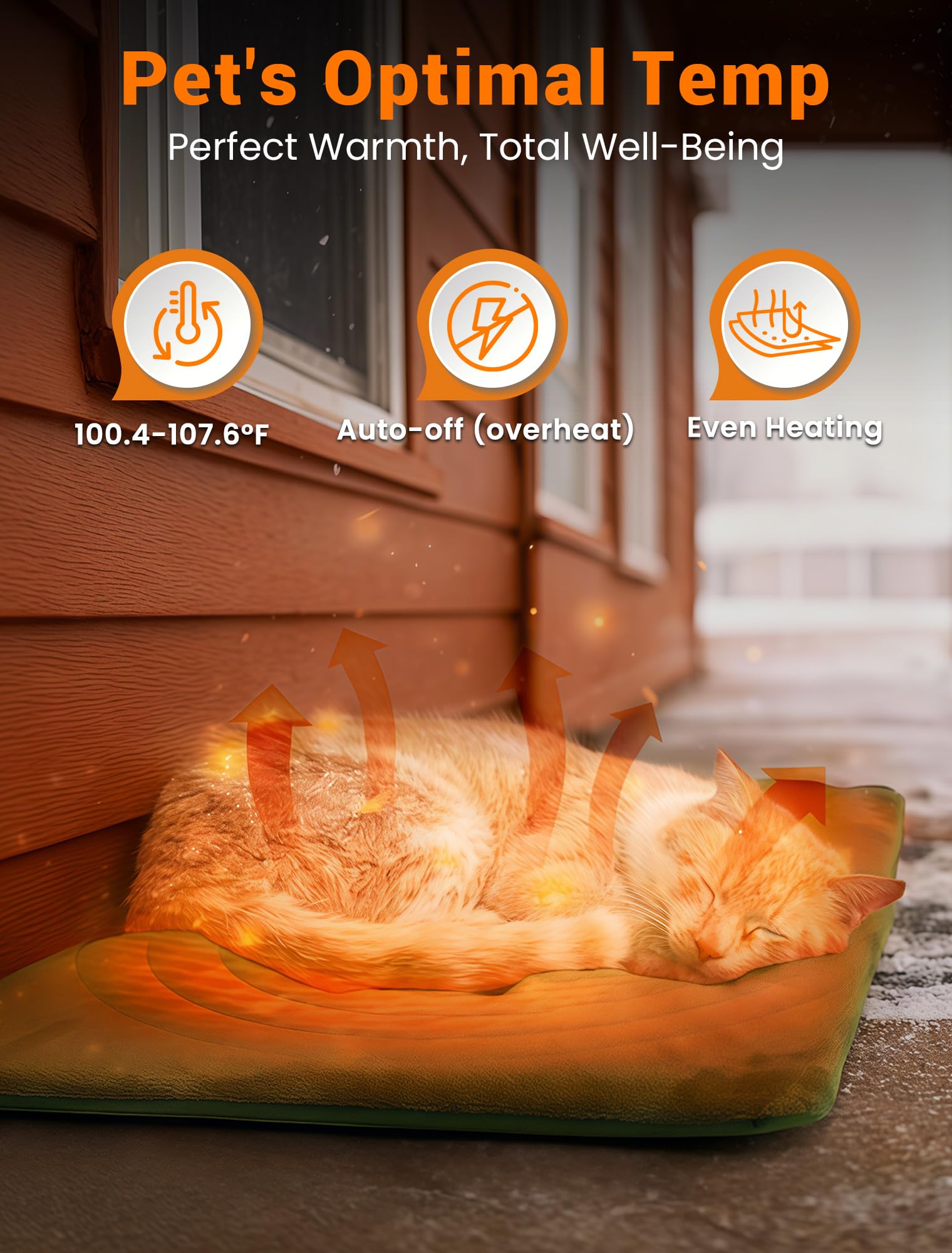 PETNF outdoor heated pad with chew-resistant armor for durability.