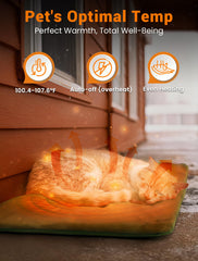 PETNF outdoor heated pad with chew-resistant armor for durability.