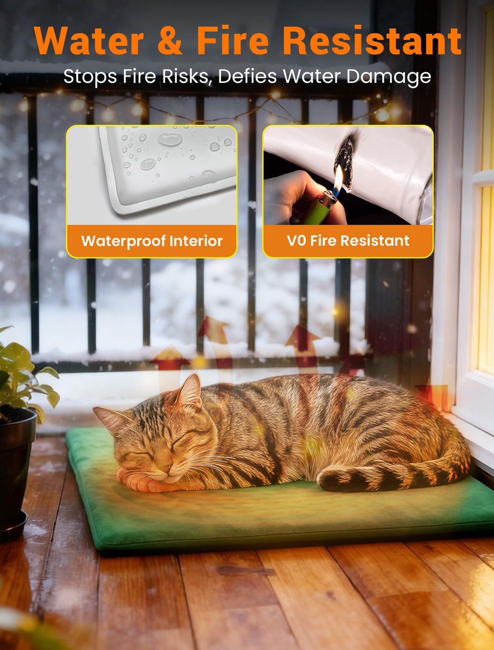 PETNF stain-resistant, machine washable pad simplifies outdoor cleaning.