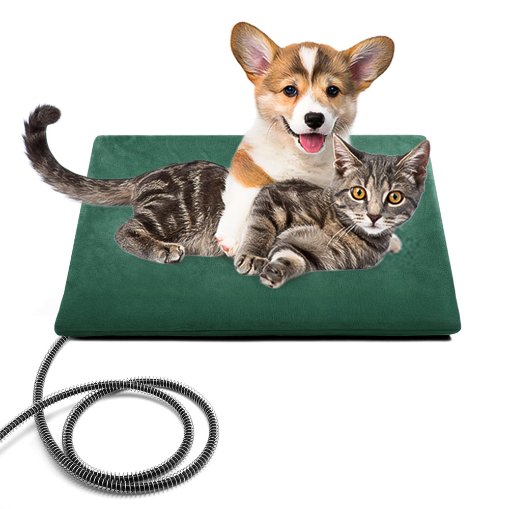 PETNF outdoor heating pad with temperature control keeps cats warm outdoors.