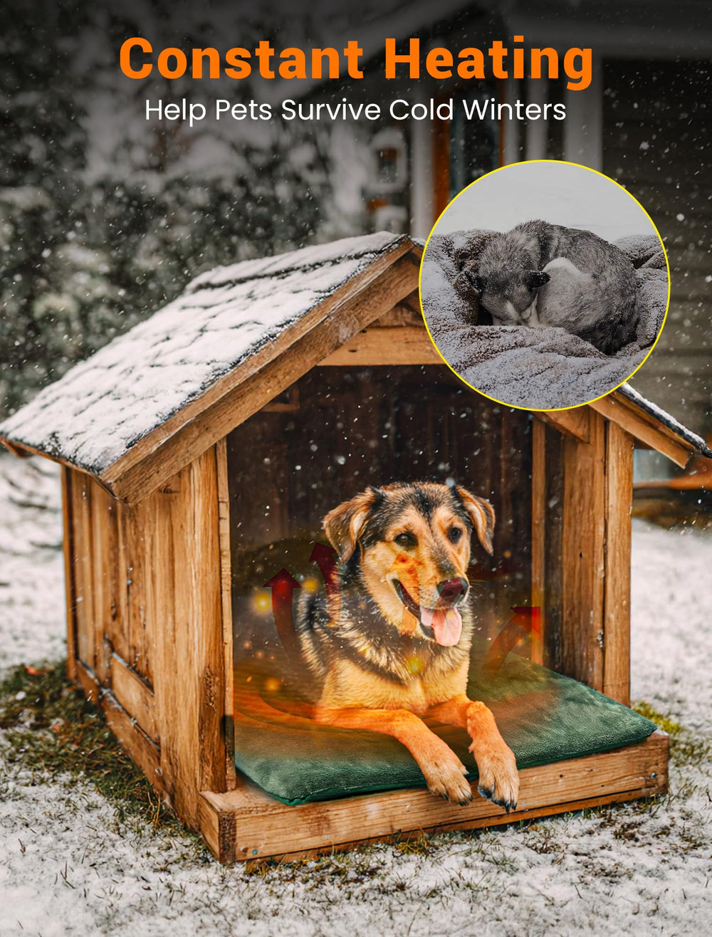 PETNF waterproof and fireproof design protects pets in kennels.