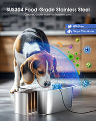 PETNF quiet pump with LED light aids night-time refills without disturbing pets or sleep.