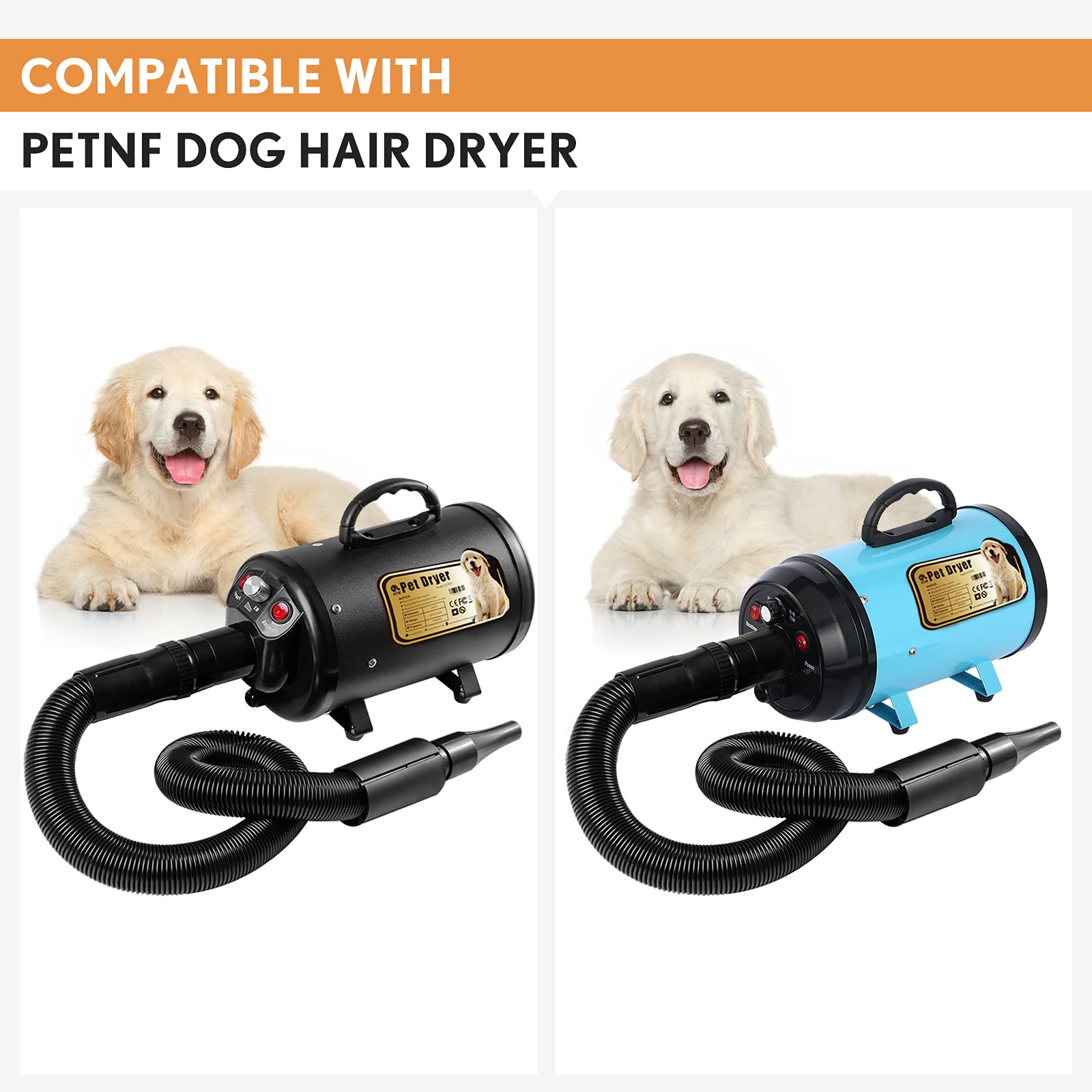 PETNF Upgraded Dog Dryer Blower wide flat nozzle for fast drying on warm days