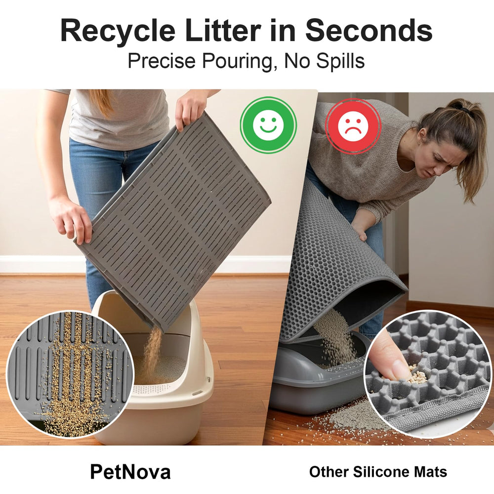 PetNova non-slip bottom mat stays put even during vacuuming or jump-offs.
