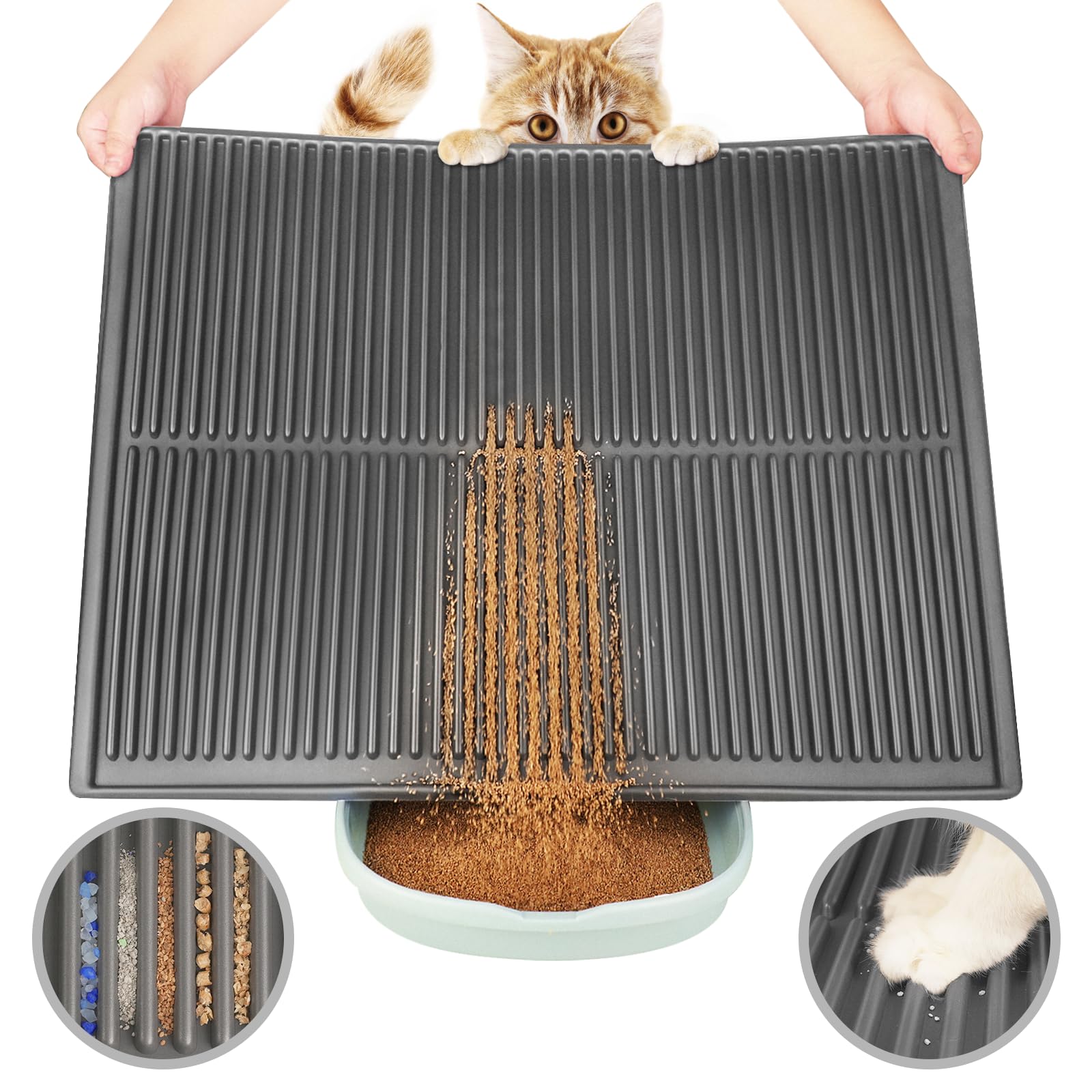 PetNova Easy Clean Litter Mat with grooved design traps litter for cleaner floors.