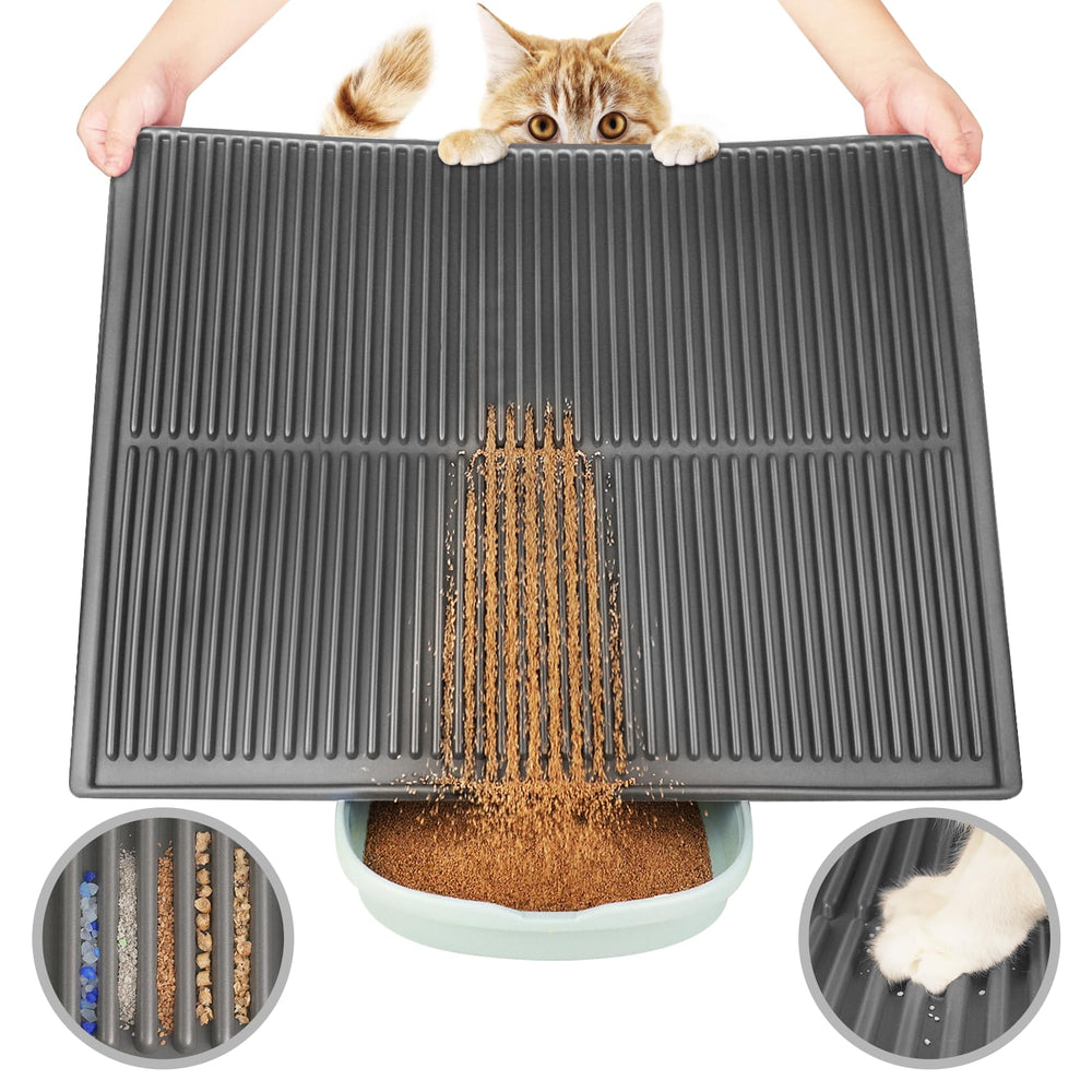 PetNova Easy Clean Litter Mat with grooved design traps litter for cleaner floors.