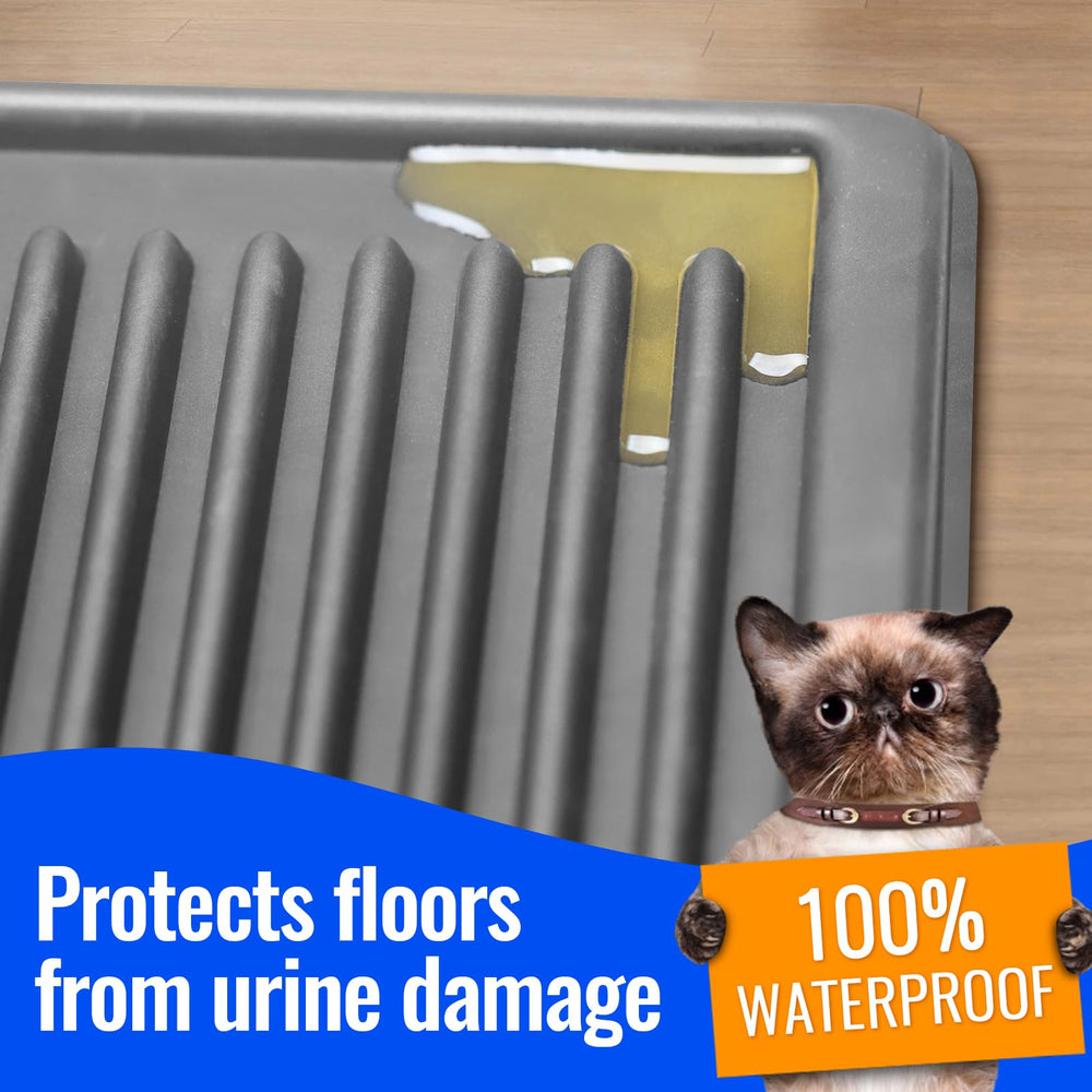 PetNova Easy Clean Litter Mat urineproof surface protects floors from spills.