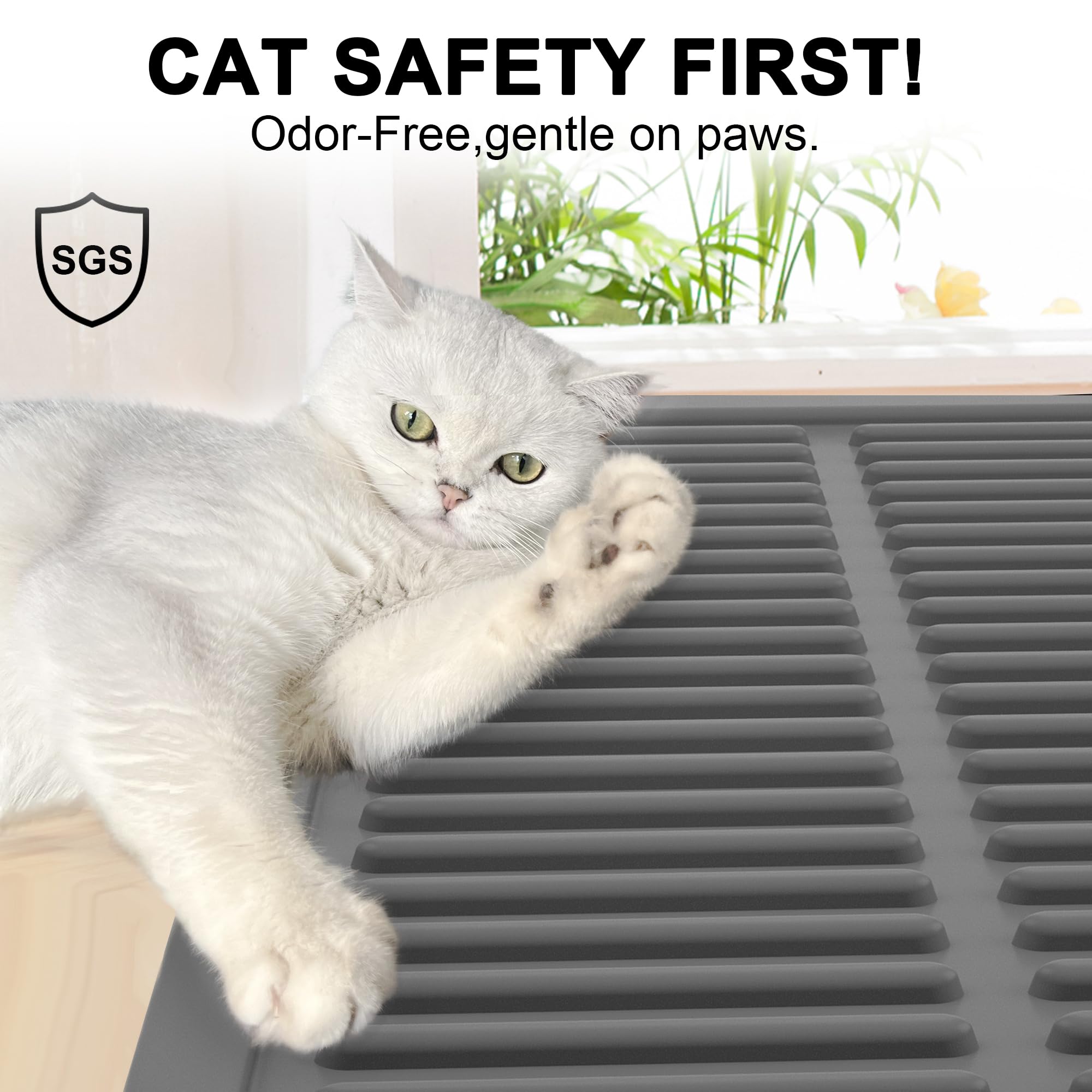 PetNova extra-large mat covers more floor for multi-cat homes.