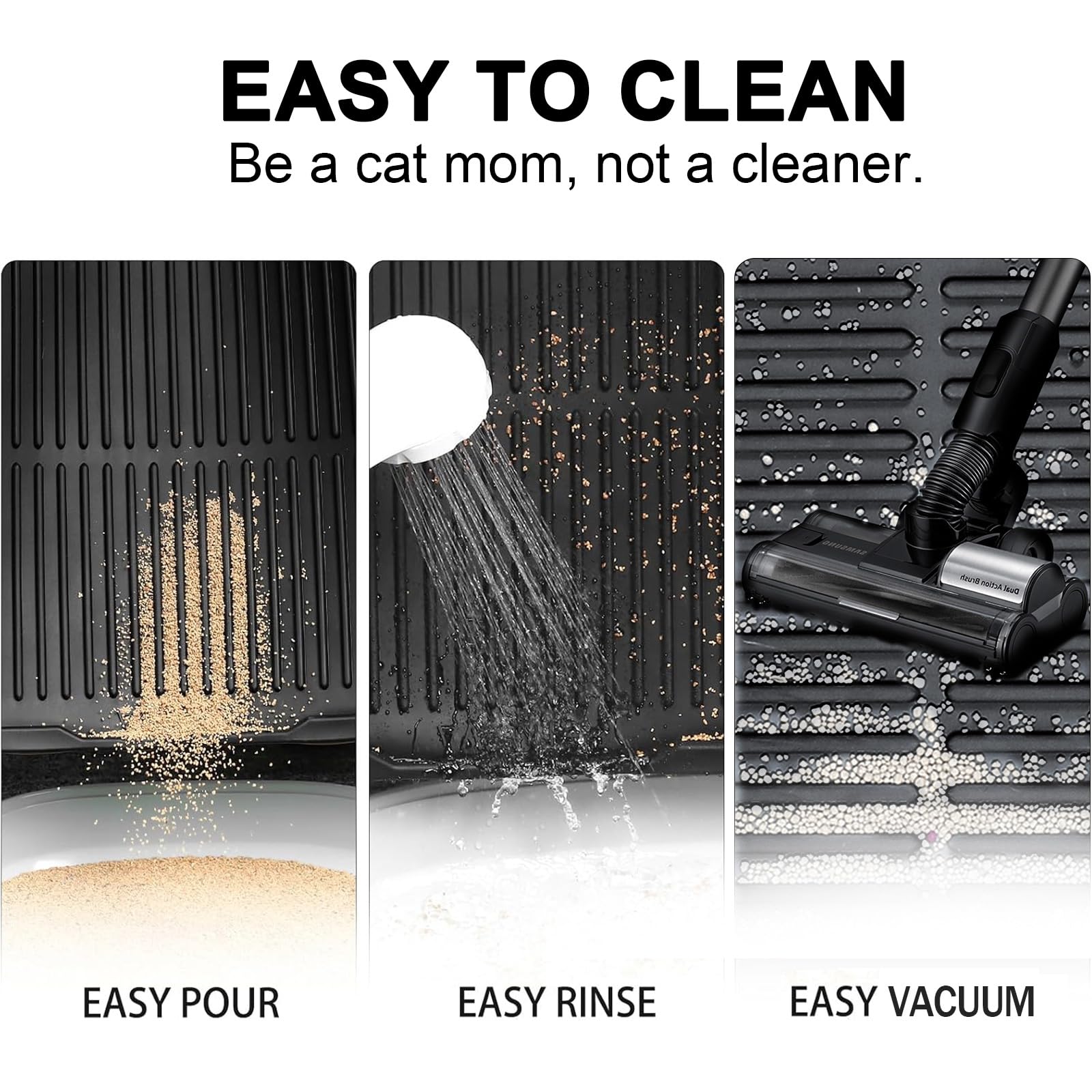 PetNova XL litter mat non-slip-back keeps it securely in place during use