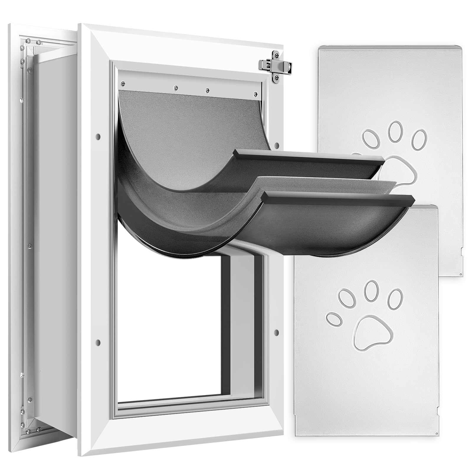 Petoasis 3-flaps dog door wall installation demonstrates pet freedom and simple home integration.