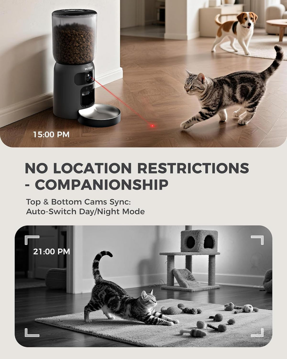 PETOCAT AI Feeder anti-jam design and easy-to-clean parts