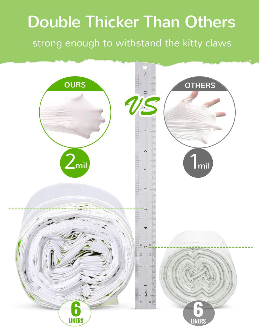 Petocat drawstring handle close-up demonstrates easy disposal and reduced mess.