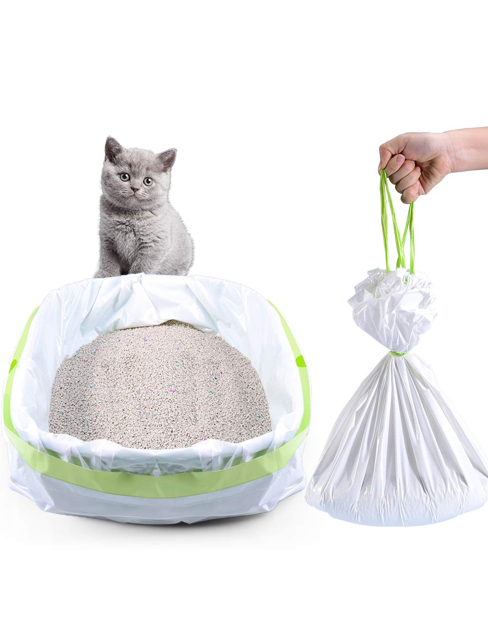 Petocat litter box liners box shows 34-count jumbo pack for quick, clean maintenance.