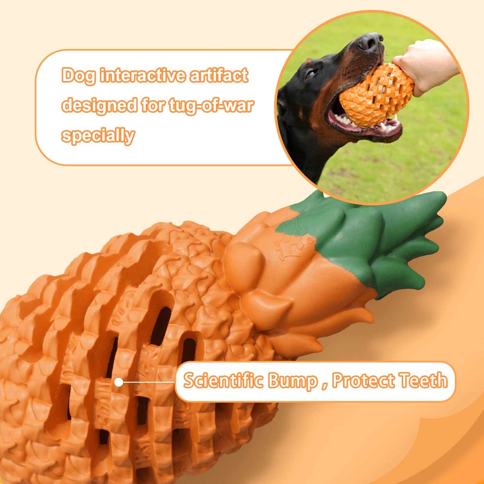 PETOPIA Pineapple Dog Chew Toy dental-friendly design supports tartar control.