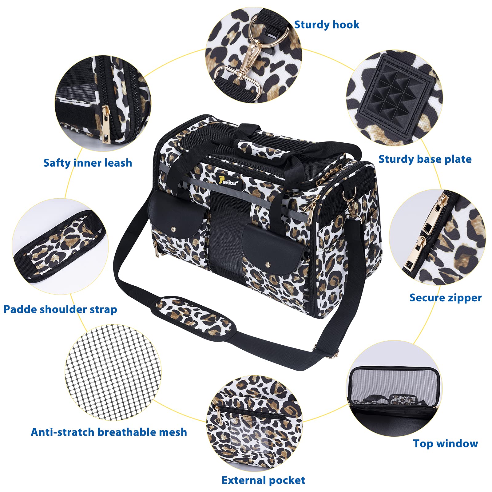 Petotw leopard carrier inside detail showing wool pad and mesh for airflow