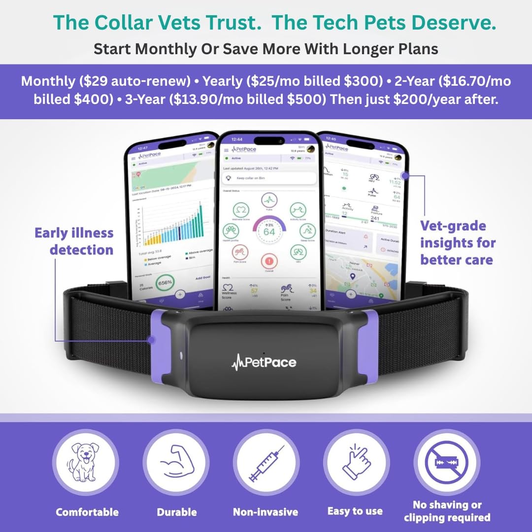 PetPace V3 heart rate and breathing graph for health trends