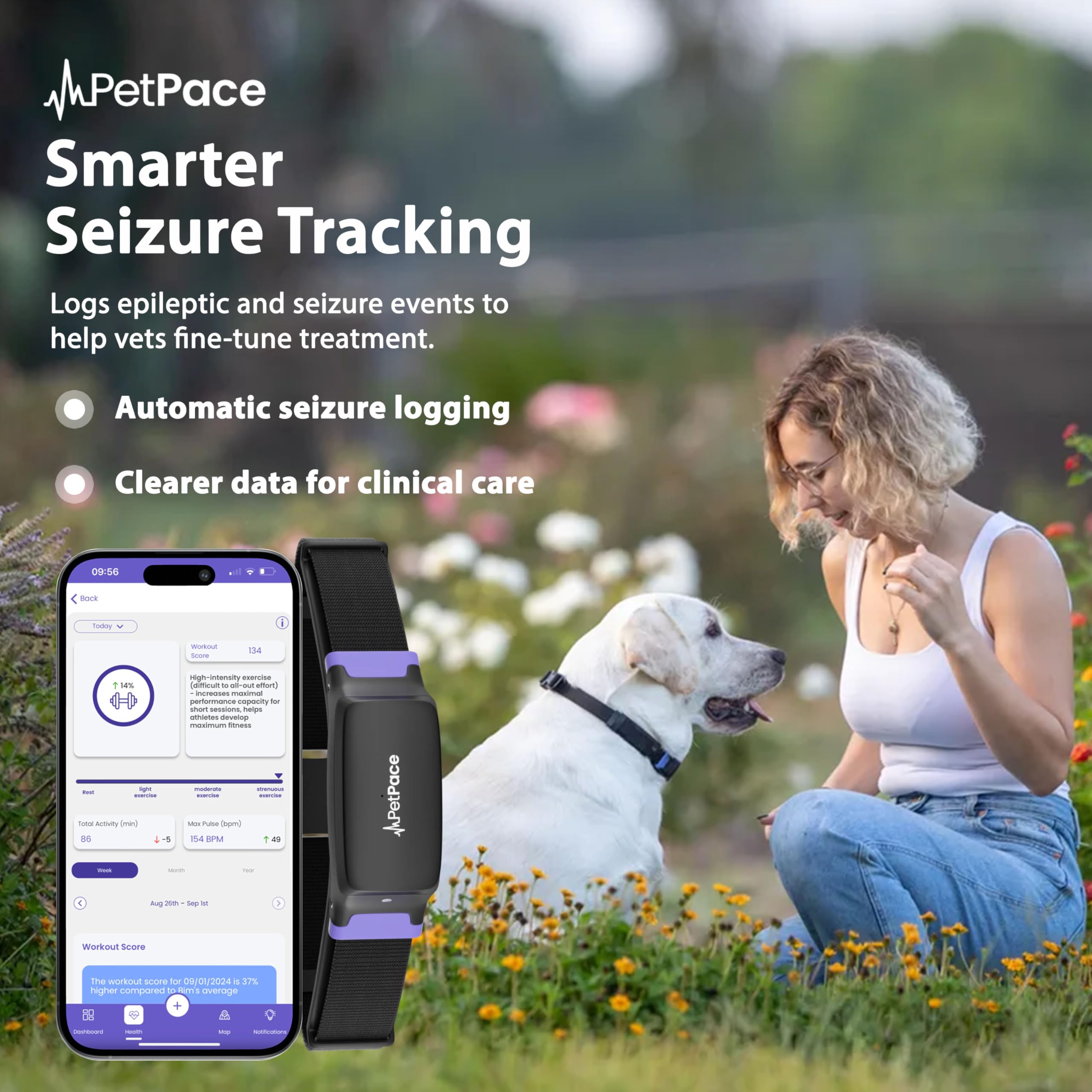 PetPace V3 sleep and activity tracker highlighting daily patterns
