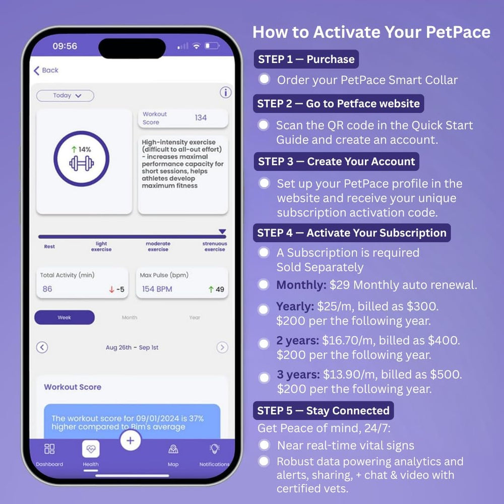 PetPace V3 telehealth vet chat screen for remote care