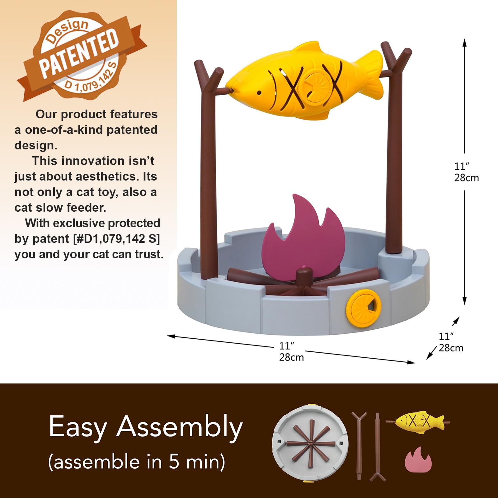 PetPals Grilled Fish with adjustable hole control for customizable snacks.