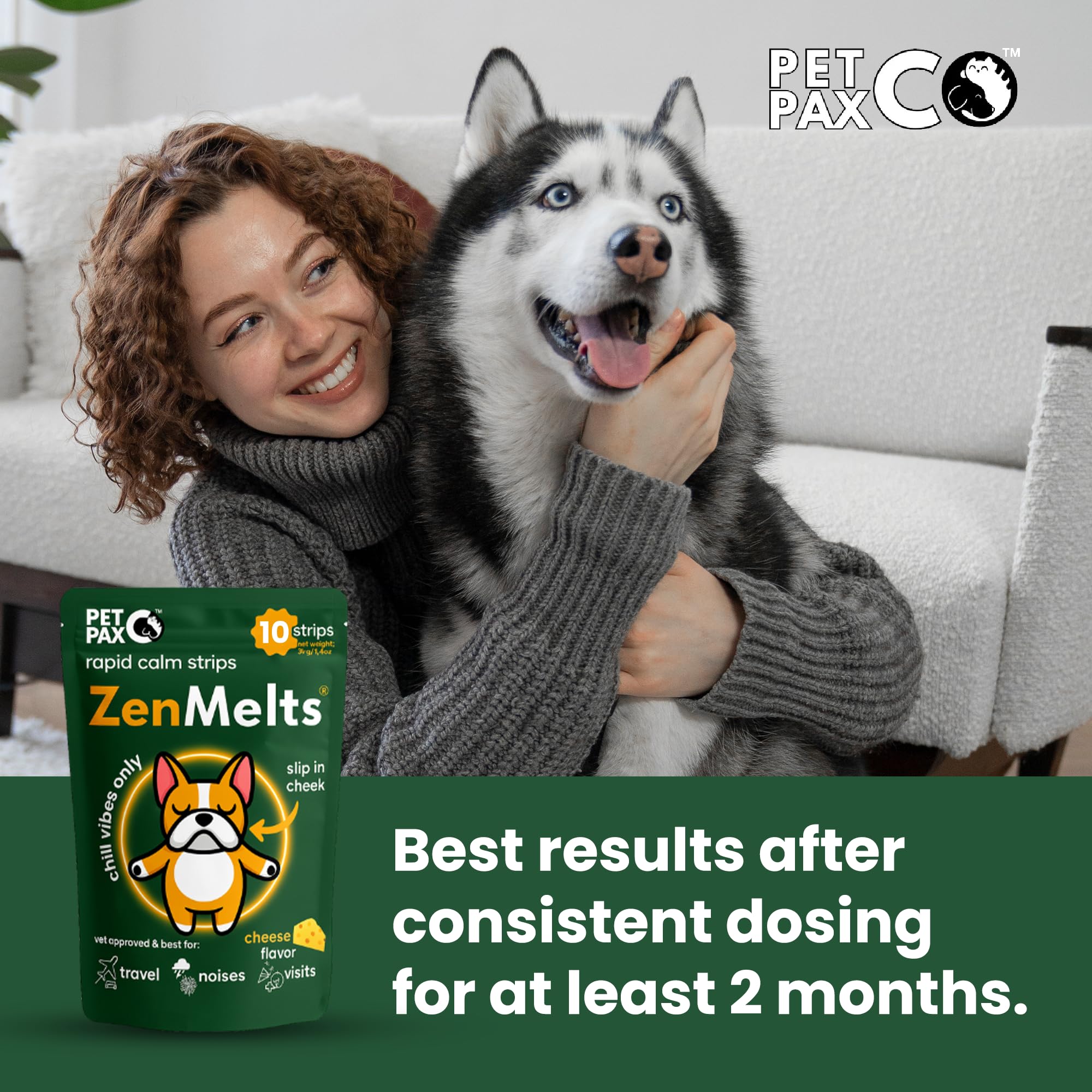 PetPax Co Calming Strips ideal for travel, vet visits, and daily stress management.