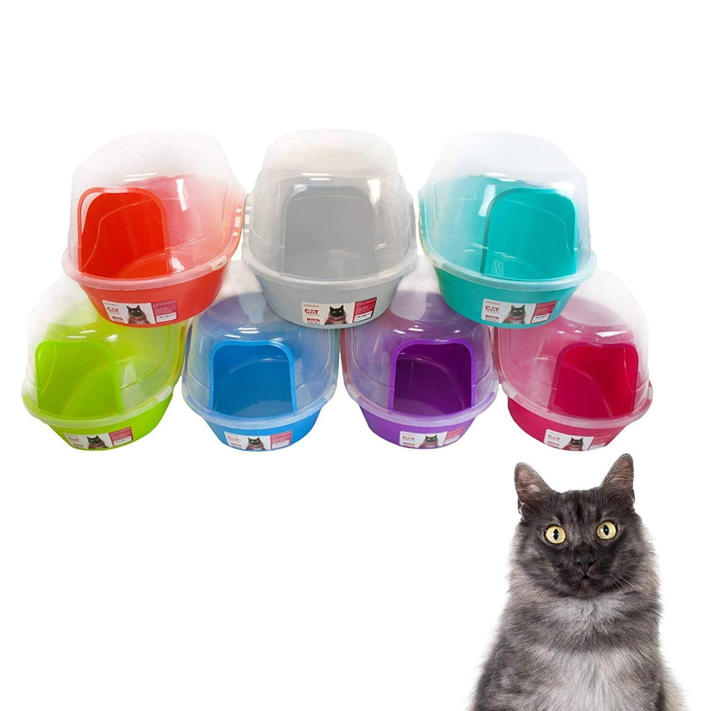 Petphabet Jumbo hooded litter box gray dimensions highlight generous size
