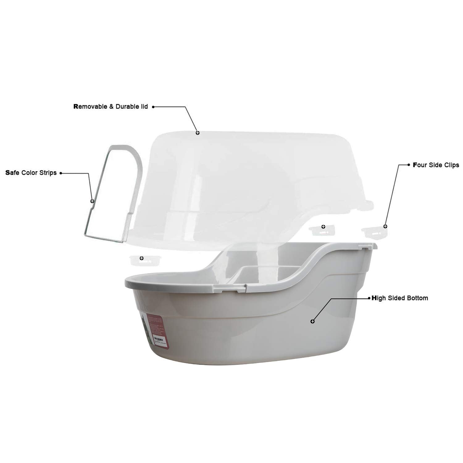 Petphabet Jumbo hooded litter box gray door opening shows accessible entry