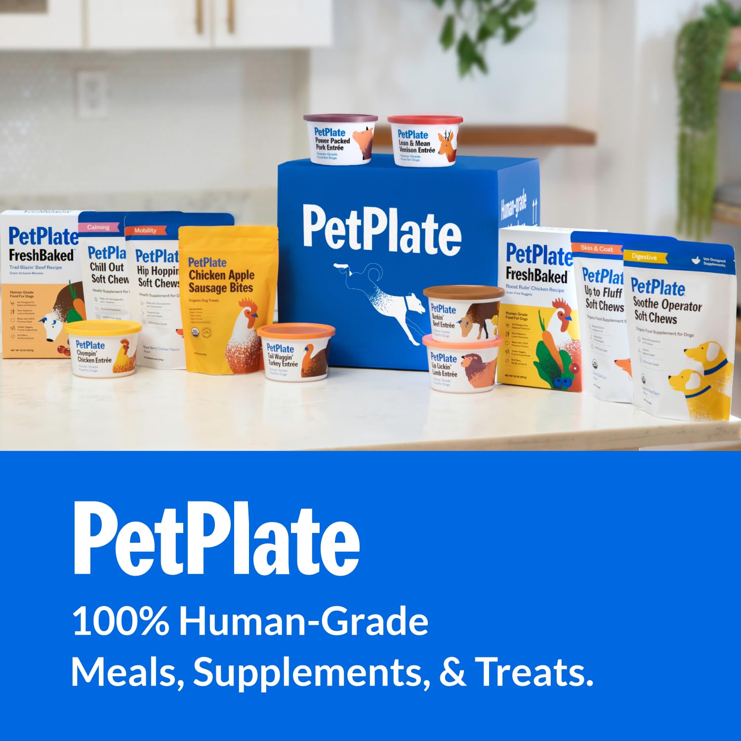PetPlate organic and human-grade ingredients offer fat-protein balance for wholesome snacks.