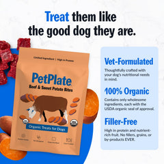 PetPlate wood-smoked cooking technique visible in treats adds a rich aroma for dogs.