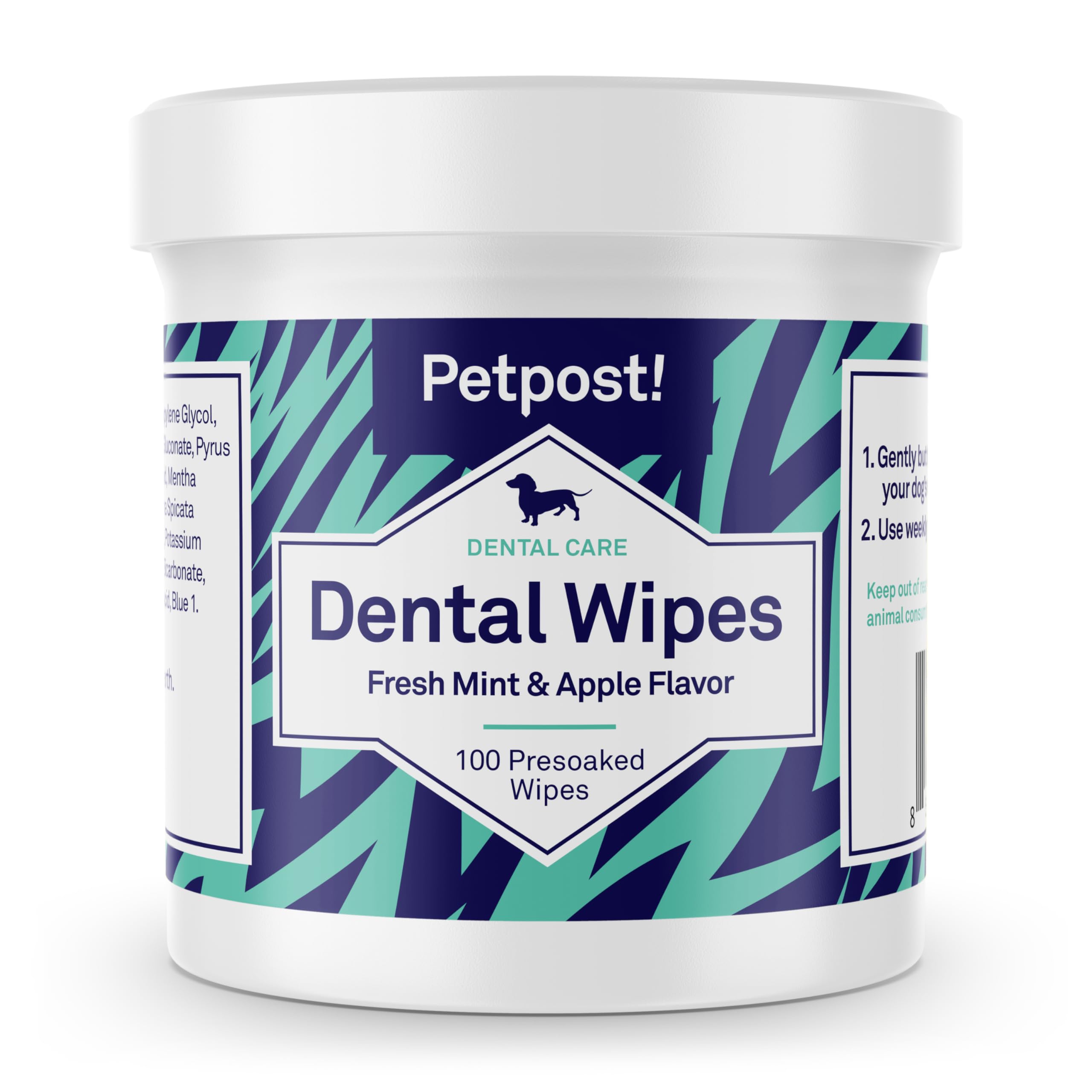 Petpost Dental Wipes for Dogs presoaked pads for quick, gentle tooth cleaning.