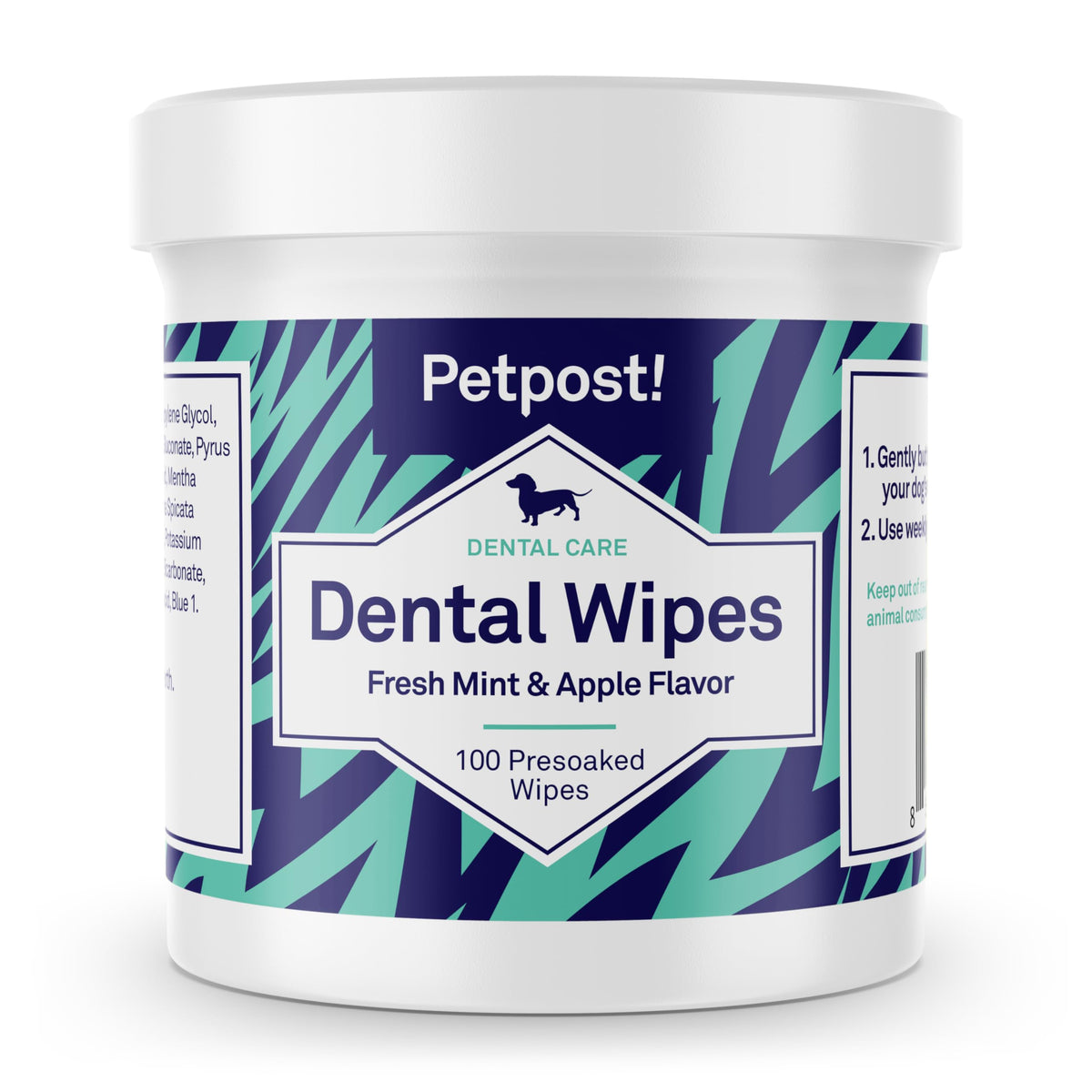 Petpost Dental Wipes for Dogs presoaked pads for quick, gentle tooth cleaning.