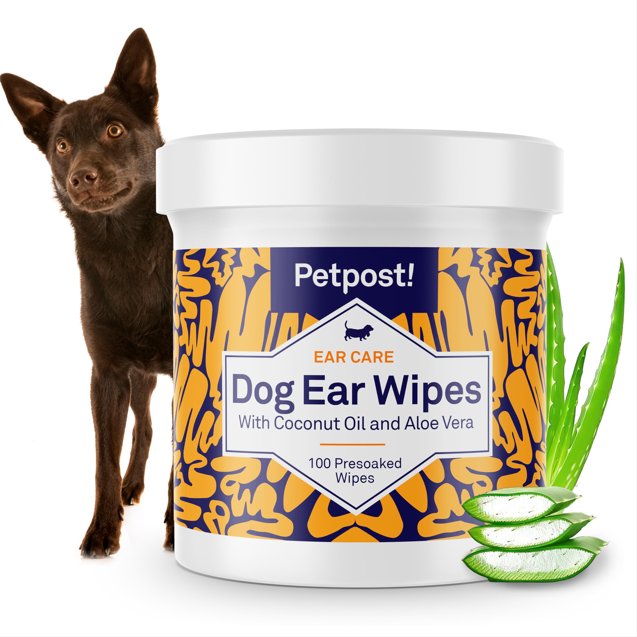 Petpost Dog Ear Wipes pack shot for convenient at home ear cleaning