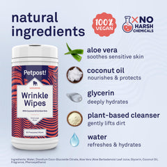 Petpost wrinkle wipes large 5x7 size covering more area with fewer wipes