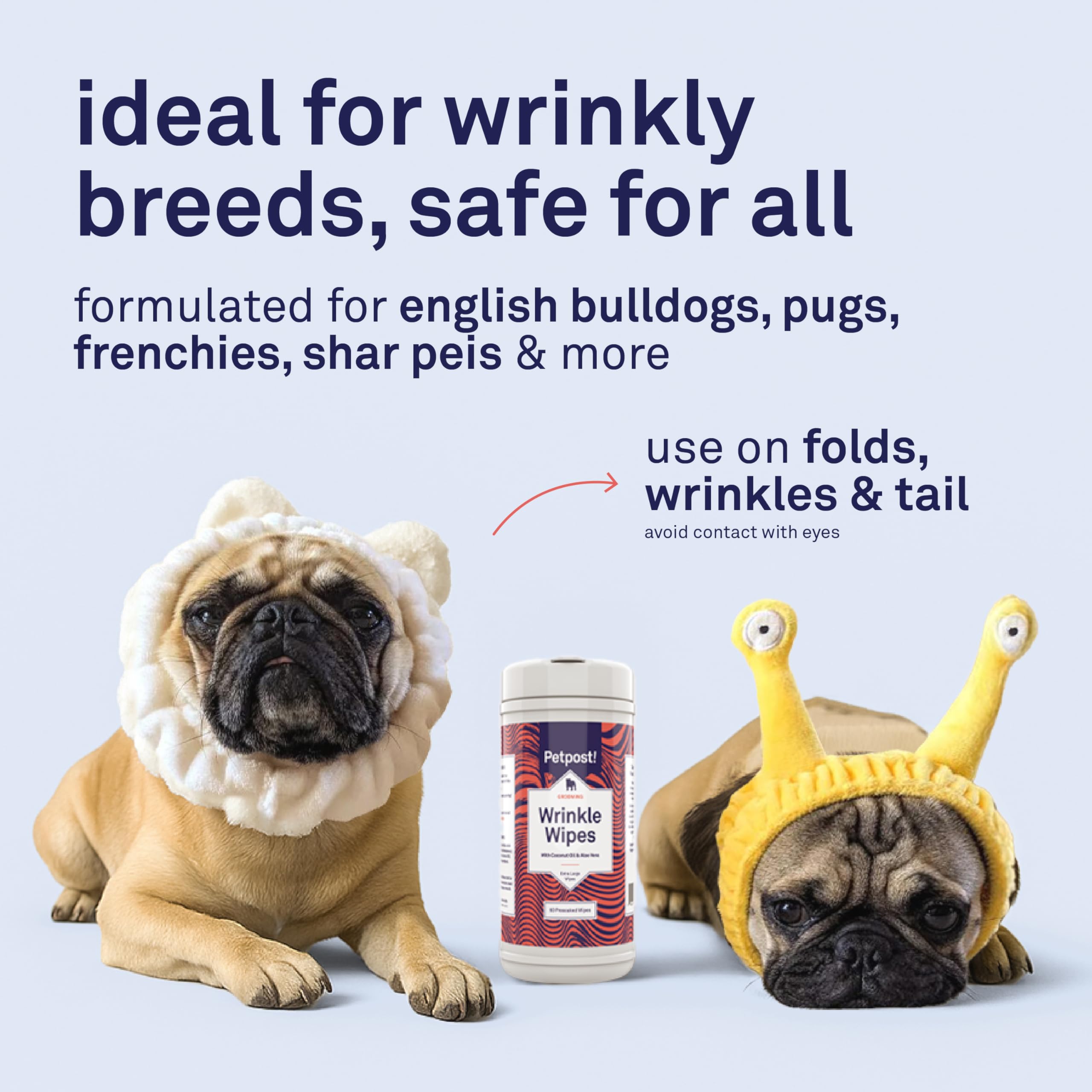 Petpost wrinkle wipes back label notes USA-made production and safety
