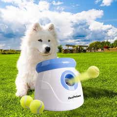PetPrime dog automatic ball launcher front view demonstrates compact, easy-to-use home fetch.