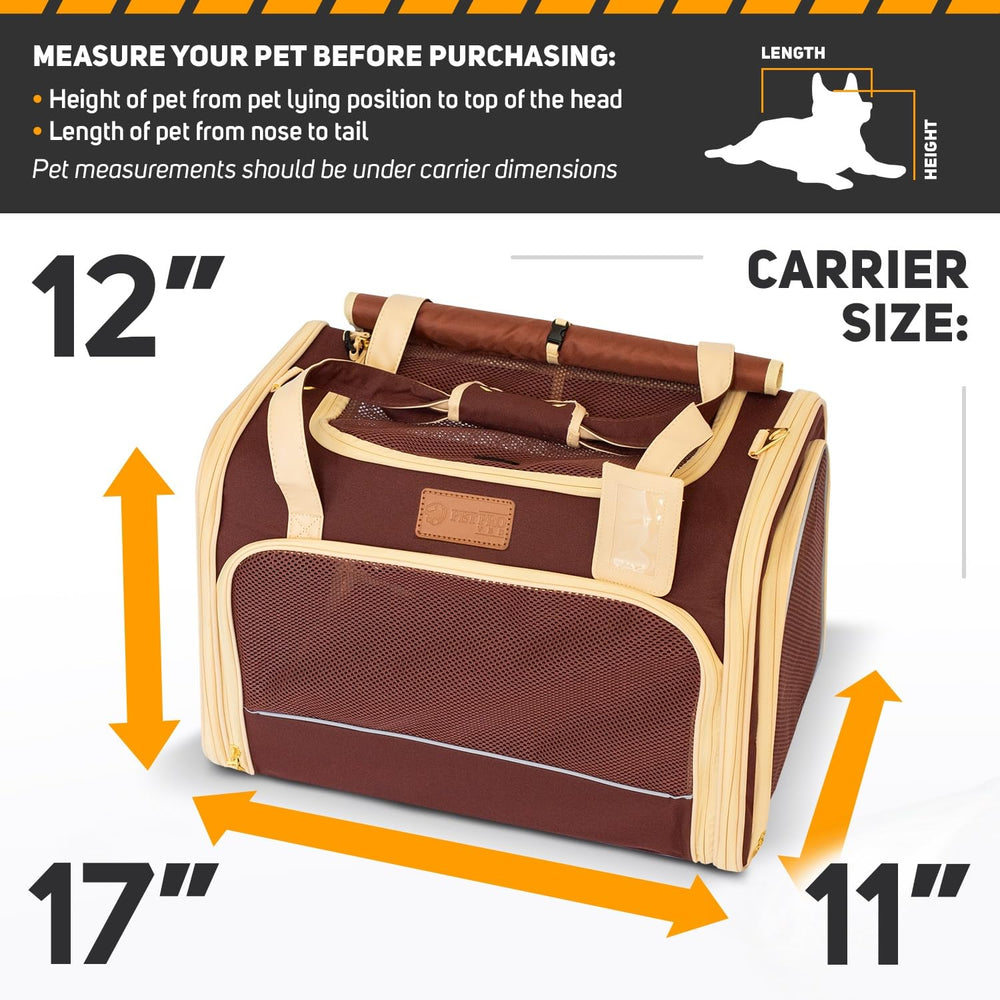 PETPROVED expandable-mat bed in travel carrier for added comfort