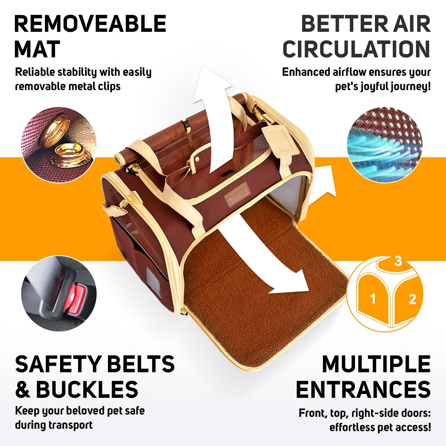 PETPROVED foldable travel carrier compact design for easy storage